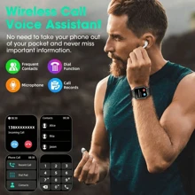 SENBONO Reloj inteligente para hombre SENBONO con llamada inalámbrica (hacer/responder llamadas), resistente al agua para deportes al aire libre, con linterna LED, monitor de frecuencia cardíaca, rastreador de fitness, control de cámara, control de música, modos deportivos múltiples, compatible con Android e iOS