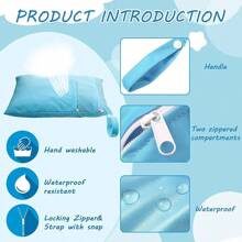 11.8"X15.7" Multipurpose Waterproof Storage Bag With Dual Pockets, Durable & Washable - Perfect For Diapers, Travel Essentials, Etc. - Available In Gray, White, Red, Green, Blue, Black - Multicolor - View 6