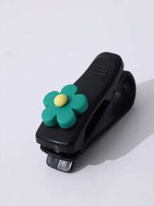 1pc Cute Flower Car Visor Clip, Multifunctional Sunglasses Holder, Sun Shade, Card/Receipt Clip