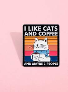 1PC Cartoon Quotation Enamel Pin Animals Brooches Lapel Pins Badge On Backpack Costume Accessories Fashion Jewelry Gifts - Multicolor - View 9