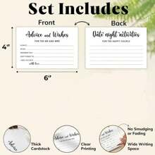 20Pcs Bridal Shower Games Who Knows The Bride Best What Did The Groom Say He Said She Said Advice And Wishes For Mr And Mrs Cards, Date Night Wedding Games For Guests Wedding Shower Decor Fun Activities For Weddings, Bridal Showers And Bachelorette Parties - Advice and Wishes - View 5