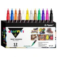 12/18/24 Colors Premium Fine Tip Acrylic Paint Marker Pens, Suitable For Wood, Canvas, Stone, Rock Painting, Glass, Ceramic Surface, DIY On Various Surfaces Back To School