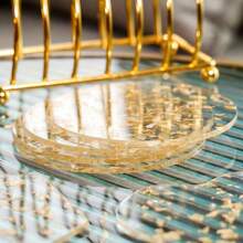 ¡talla grande vendido! Posavasos redondo resistente al calor con cristal, diseño con elementos dorados, protector decorativo y brillante para la mesa