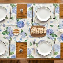 1-Piece, 4-Piece, 6-Piece Fresh Purple Floral Spring Series Placemats, 30 * 45cm Asymmetric, Animal, Plant Pattern Table Decoration, Spring Holiday Tablecloth Table Mat, Coaster Suitable For Family Parties, Kitchen Decoration, Restaurant, Company Gatherings