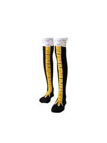 1 双/4 双/6 双趣味鸡脚过膝袜，修身派对装 - 彩色 - 查看 3