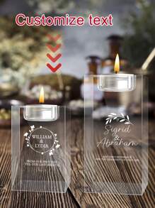 Custom Wedding Anniversary Gift Crystal Candle Holder,Personalized 3D Text Crystal Candle HolderCustom Engraved Crystal Candelabra With YourOwn Lmage Text Anniversary ChristmasBirthday Gifts For Dad Mom Him Her (White),Love Lives Here Crystal Tealight Candle Holder,Personalized Couple Gifts, Engagement Gift,Personalized Pillar Candle Holder