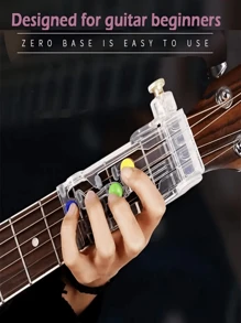 Guitar Chord Hand Finger Trainer, Helpful For Beginners, Transparent Plastic, Painless Learning System, Finger Strength Training Tool, Guitar Position Practice Assistant