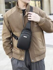 Fashionable Business Men's Diagonal Chest Bag, Mini Medium Size, Lightweight, Waterproof PU, Men's Coin & Phone Organizer Bag, Small Size Large Capacity Purse Belt Vintage Fanny Pack Side Bags For Men - Black - View 2