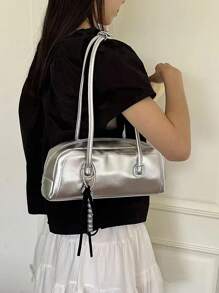 Bolso amarillo nuevo para primavera/verano 2025, bolso de hombro, bolso de axila, bolso tipo Boston, bolso de moda casual y elegante para mujeres de negocios para ir al trabajo, compras, citas, viajes y uso diario, apropiado para estudiantes universitarios y trabajadores de cuello blanco
