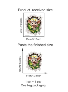 1 szt. Kreatywna naklejka ścienna 3D Mysia Dziura, Mysia Daisy Dekoracja ścienna Samoprzylepna naklejka ścienna do sypialni, przedpokoju, salonu, ganku, prezentów dekoracyjnych do domu Urodziny Ukończenie szkoły Dekoracja ścienna Dekoracja łazienkowa Dekoracja sypialni Dekoracja pokoju Rzeczy do dekoracji salonu Dekoracja domu Dekoracja domu Sztuka ścienna do salonu Naklejki na ścianę Naklejki spersonalizowane