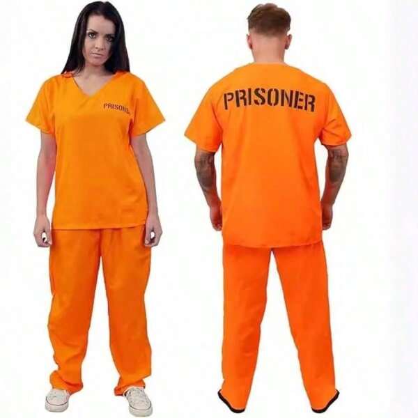 1 Set Erwachsenen Häftling Sträfling Kostüm, Gefängnisuniform