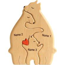 1 pièce Figurine en bois d'un ours qui fait un câlin, décoration familiale chaleureuse, fournitures scolaires, retour à l'école