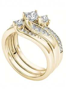 خاتم وعد للزوجين - خاتم الالتزام لها مجموعة الكنة - خاتم الزواج من الفولاذ المقاوم للصدأ للرجال