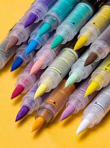 GuangNa 168 Colors Acrylic Paint Marker Set, Direct Liquid Ink, Soft Brush Tip Art Drawing Pens For Fabric, Canvas, Rock, Glass, Wood, Paper, DIY Crafts, School And Art Supplies