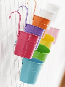 Macetas colgantes desmontables de hierro - Macetas de plantas de colores de caramelo para suculentas, decoración de interior, exterior y balcón