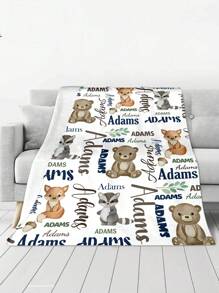 1 st. Gepersonaliseerde naamdeken, gepersonaliseerde naamdeken voor kerstcadeaus, gepersonaliseerde kerstbeddengoeddeken, schattige dierenachtergronddeken, deken te gebruiken voor beddengoed/bank/binnen/buiten, cadeau voor vriend, familie cadeau, verjaardagscadeaus, cadeau voor vriend, cadeau voor haar, cadeau voor vriendin, cadeau voor jongen, cadeau voor meisje, voor kantoor