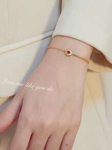 1 pieza Elegante brazalete ovalado pulido de plata de ley 925, diseño de cadena rizada cepillada, ligero y casual para uso diario, viajes y fiestas, regalo para el Día de San Valentín, cumpleaños
