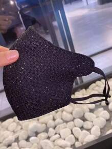 1件 3D純色星空時尚透氣口罩，女性戶外與學校穿搭時尚裝飾配件 - 彩色 - 查看 2