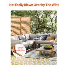 Privacy Screens, 36"W X 76"H, 47"W X 76"H, 47"W X 72"H, 36"W X 72"H Outdoor Privacy Screens, 1-5 Panels, Freestanding Privacy Panels With Brackets, Wood Or Steel, Or Decorative Patio Privacy Screens, Balcony Terrace Lawn Garden Outdoor Dividers, Wood, Black, White Or Brown - Wood, 36"W X 76"H, Natural, 1 Piece - View 3