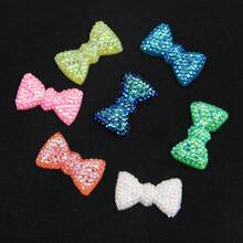 20 piezas de 1,2 x 2,1 cm Arcos de resina color AB con respaldo plano para pendientes, accesorios de joyería, envoltura de regalos, tocados, accesorios de ropa, scrapbooking, manualidades de joyería y decoración