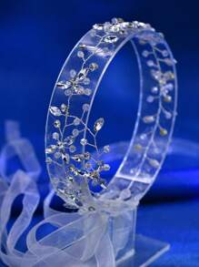 1pc Shiny Fashion Crystal Bride's Waist Belt, Crystal Decor Lady Waist Accessories Suitable For Daily Party Evening Dress, Gown