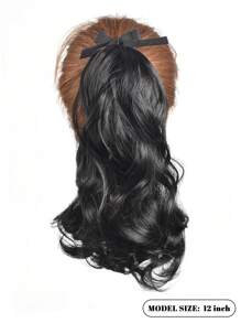 Pinzas para cola de caballo con lazo, peluca artificial y peine para cabello ondulado para el Día de San Valentín, extensiones de cabello rizado para niños