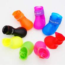 Set da 4 pezzi Scarpe anti-pioggia per cani e gatti di piccola taglia, antiscivolo, impermeabili, stivali di gomma per uso esterno, accessori per animali domestici