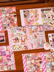 4pcs/Set Vintage Style Cuisine Stickers, Travel Series, For Scrapbooking DIY Decoration