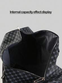 1 Pc Leisure And Business High-Capacity Full-Size Printed PU Leather Zipper Style Double Handle Handle Strap With Adjustable Shoulder Strap Fashionable Travel Bag Suitable For Men And Women For Vacation Holiday&For Business&For Back To School Bag For School School Accessories School Stuff