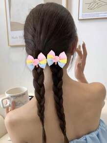 2 szt. Urocze kokardy do włosów z lizakami dla kobiet w kolorze różowym, niebieskim i żółtym, spinki krokodylkowe, mini spinki do włosów z cukierkami, dziewczęce kokardy do warkoczyków, spinki do włosów, prezent świąteczny, akcesoria do włosów dla kobiet