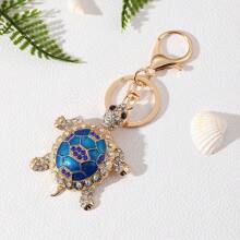 New Colorful Oil Drop Turtle Keychain Bag Pendant Wealth & Longevity Turtle Key Chain Small Gift Wholesale Animal Party Zinc Alloy Accessory, Spring - One Size - View 3