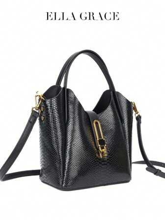 惊艳四色！新款复古蛇皮手提包 - 高端、轻便、容量大，适合女性 - 工作、旅行、聚会和休闲外出的理想选择