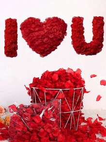 2000pcs Non-Woven Stacked Simulation Rose Petals, Wedding Decoration, Valentine's Day Celebration, Suitable For Couple DIY Handmade Date Decor