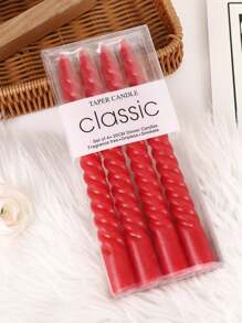 4 piezas de velas en espiral de colores 2025 nuevas (longitud 20cm/7.87in), velas en espiral de color rosa intenso para la decoración del hogar en días festivos, velas retorcidas sin perfume y sin goteo para fiestas, cenas, bodas, San Valentín (rojo/blanco/negro/verde/rosa), regalos, decoración del hogar, Pascua, velas decorativas de cumpleaños, decoración de velas para fiestas, velas para la decoración de mesas de restaurantes/cocinas, Día del Padre, Día de la Madre