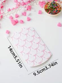 7pcs New Pink Bow Plaid Cookie Packaging Boxes, French Bow Decorated Gift Boxes For Cookies