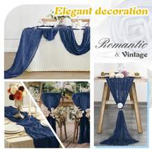 2 peças de toalha de mesa transparente estampada com queijo boho, 35 polegadas (88,9 cm) e 118 polegadas (300 cm) de tecido longo para queijo para chá de bebê, casamento, noiva, aniversário, decoração de festa