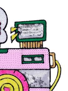 1个粉色亮片相机图案，笑脸云朵熨烫贴片，带来好心情，个性化DIY服装配饰，刺绣缝纫熨烫贴花装饰贴片，徽章，适用于衣服、鞋子、包包，夏季，学校 - 彩色 - 查看 6