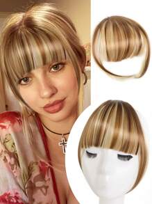 Clip In Bangs With Sideburns Synthetic Wigs Thickened Bangs Hair Clip Straight Fring Fake Bangs False Bangs Hairpiece For Women Girls Forehead Wig Piece Hair Toppers Wig Accessories