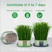 New Cat Lover And Cat Mom Love Grass Planter, Slouchy No Soil Hydroponic Planting Kit, Cat Lover And Cat Mom Love Grass Pot, Wheat Seed Cultivation Tray Dish, Cat Lover And Cat Mom Love Bowl (No Seeds)