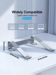1pc Aluminum Laptop Stand, Portable Laptop Cooling Holder, Comfortable & Sturdy, Stylish Design, Fits For Various Laptop Sizes