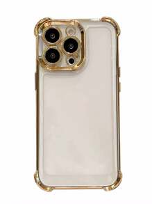 Galwanizowane złote narożne etui na telefon z zabezpieczeniem przed upadkiem kompatybilne z 16 ProMax 15 Pro 14 Plus 13 12 11, luksusowe wysokiej jakości etui ochronne na telefon kompatybilne z Galaxy S25 Ultra S24 Plus S23 S22 S21