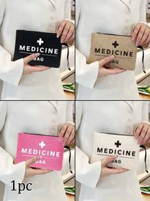 医药包，复古风格医药包化妆包 - TSA 认可尼龙旅行袋，带定位印花，可手洗 - 适合装药品、个人护理用品、卫生用品、糖果和作为礼物，可重复使用的化妆包，零钱包，便携式化妆包，多功能护肤品收纳袋 - 彩色 - 查看 1