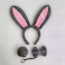 1个可爱樱桃毛绒熊耳朵发箍，3D鲨鱼头发夹发饰，女士情人节礼物 - 多色A - 查看 4