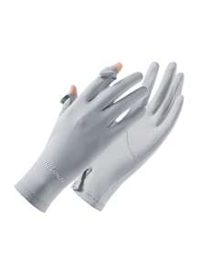 1 Pair Minimalist Summer UV Protection Gloves, Thin Short Breathable Ice Silk Cooling Outdoor Sun Block Gloves For Women