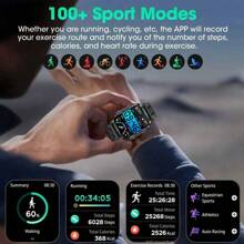 SENBONO Reloj inteligente para hombre SENBONO con llamada inalámbrica (hacer/responder llamadas), resistente al agua para deportes al aire libre, con linterna LED, monitor de frecuencia cardíaca, rastreador de fitness, control de cámara, control de música, modos deportivos múltiples, compatible con Android e iOS