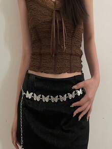 1pc New Butterfly Shaped Waist Chain, High-End Body Chain Decor For Dresses & Jeans - A - View 6