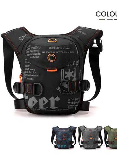 New Outdoor Cycling Leg Bag, Multifunctional Sports Men Chest Bag, Portable Waist Pack Messenger Bag, Suitable For Teen Summer Casual Outdoor Athletic Or Vacation Travel Or Graduation Gifts Or Birthday Dress Accessories 2000s Style Streetwear