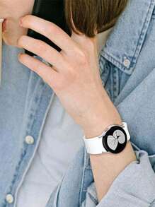 兼容三星 Galaxy Watch 7 FE 6 5 4 40mm 44mm / Watch 5 Pro 45 44mm / Watch6 43mm / Watch4 Classic 46mm，20mm 户外运动和瑜伽健身超薄柔软舒适防汗防水硅胶表带，男女适用，白色 - 白色 - 查看 8