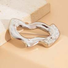 European & American Cross-Border Jewelry, Simple Geometric Lava Textured Round Ring Brooch, Collar Clip Clothing Accessory