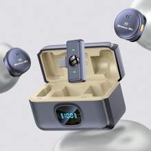 Microfone de lapela sem fio, vídeo ao vivo, redução de ruído magnético, estojo de carregamento Bluetooth BYZ F31